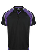 PANORAMA MENS POLOS - BLK/ELEC. PURPLE/WHT