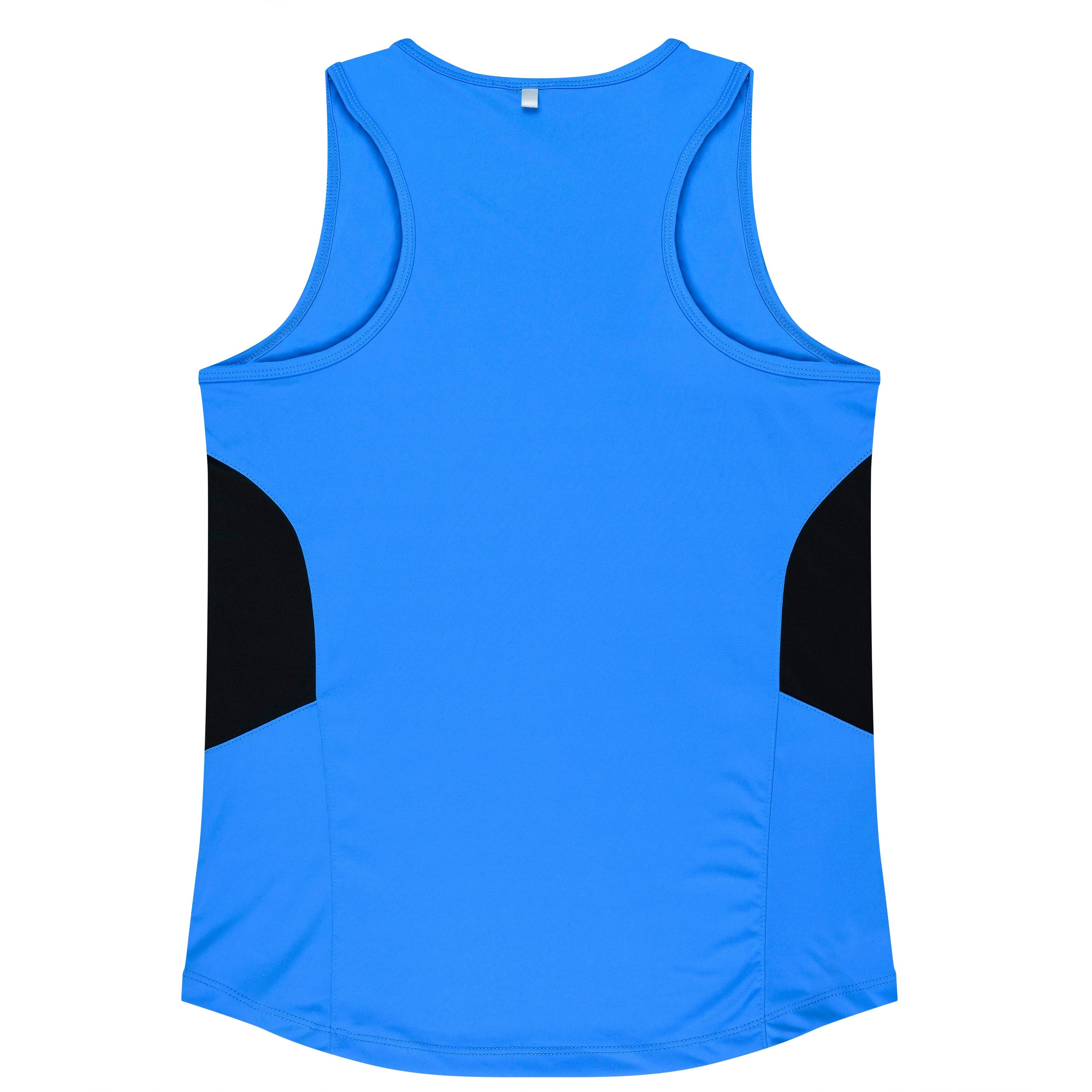 TASMAN LADY SINGLETS - CYAN/BLACK