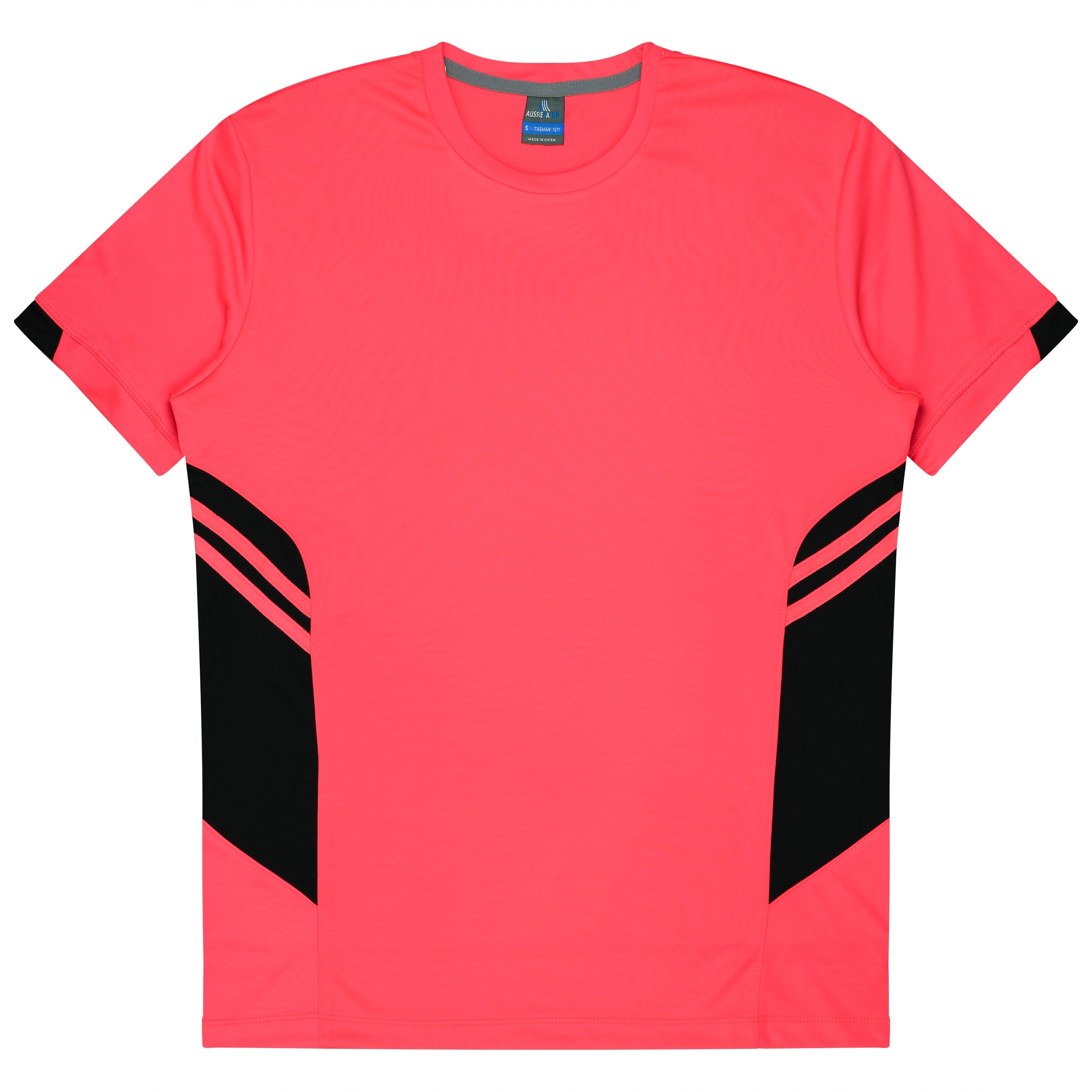 TASMAN MENS TEES - NEON PINK/BLACK