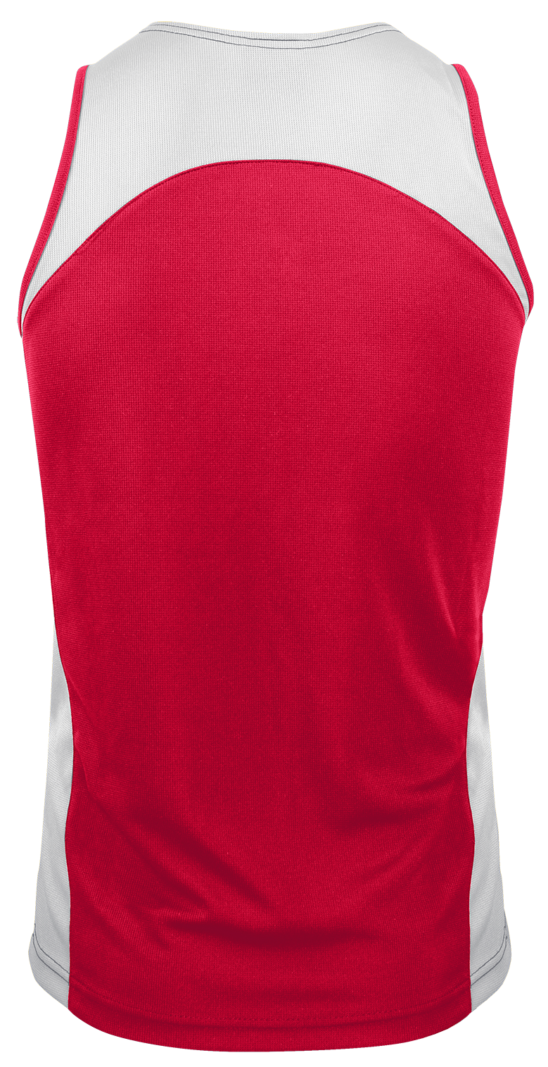 PREMIER MENS SINGLETS - RED/WHITE