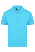 CLAREMONT MENS POLOS - CYAN
