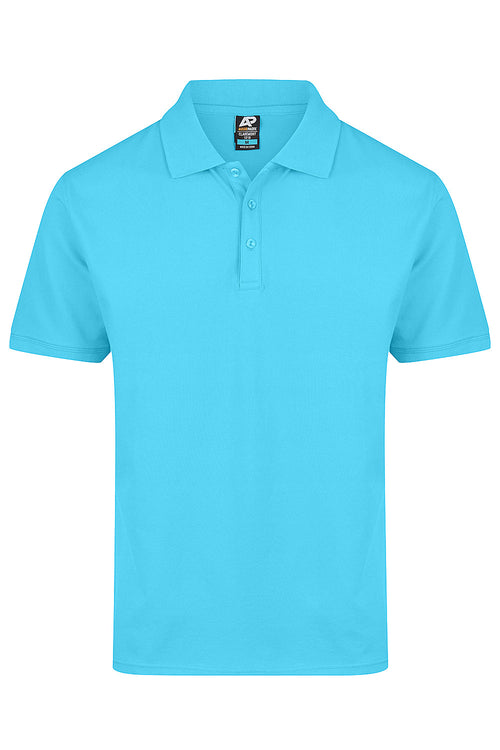CLAREMONT MENS POLOS - CYAN
