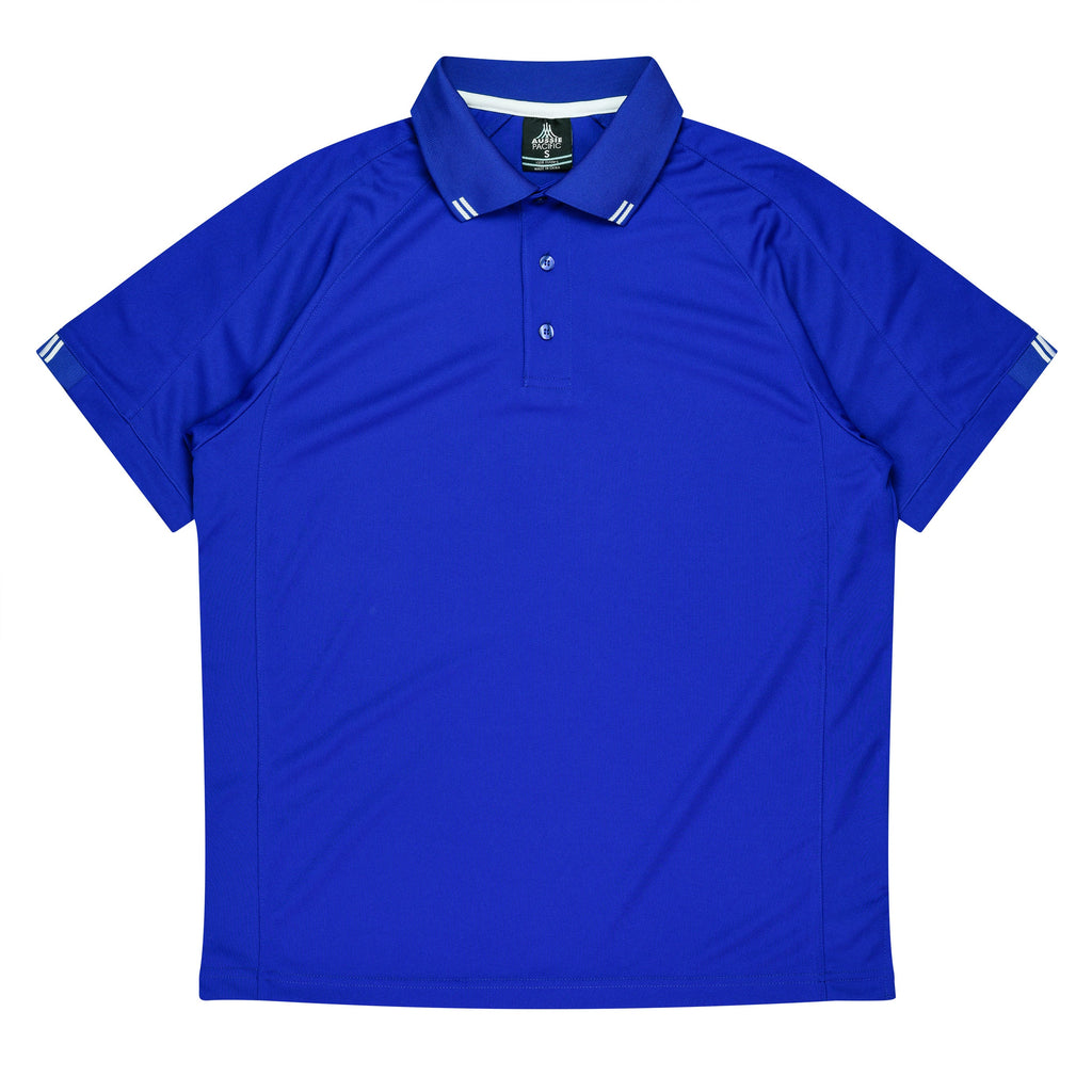 FLINDERS MENS POLOS - ROYAL/WHITE