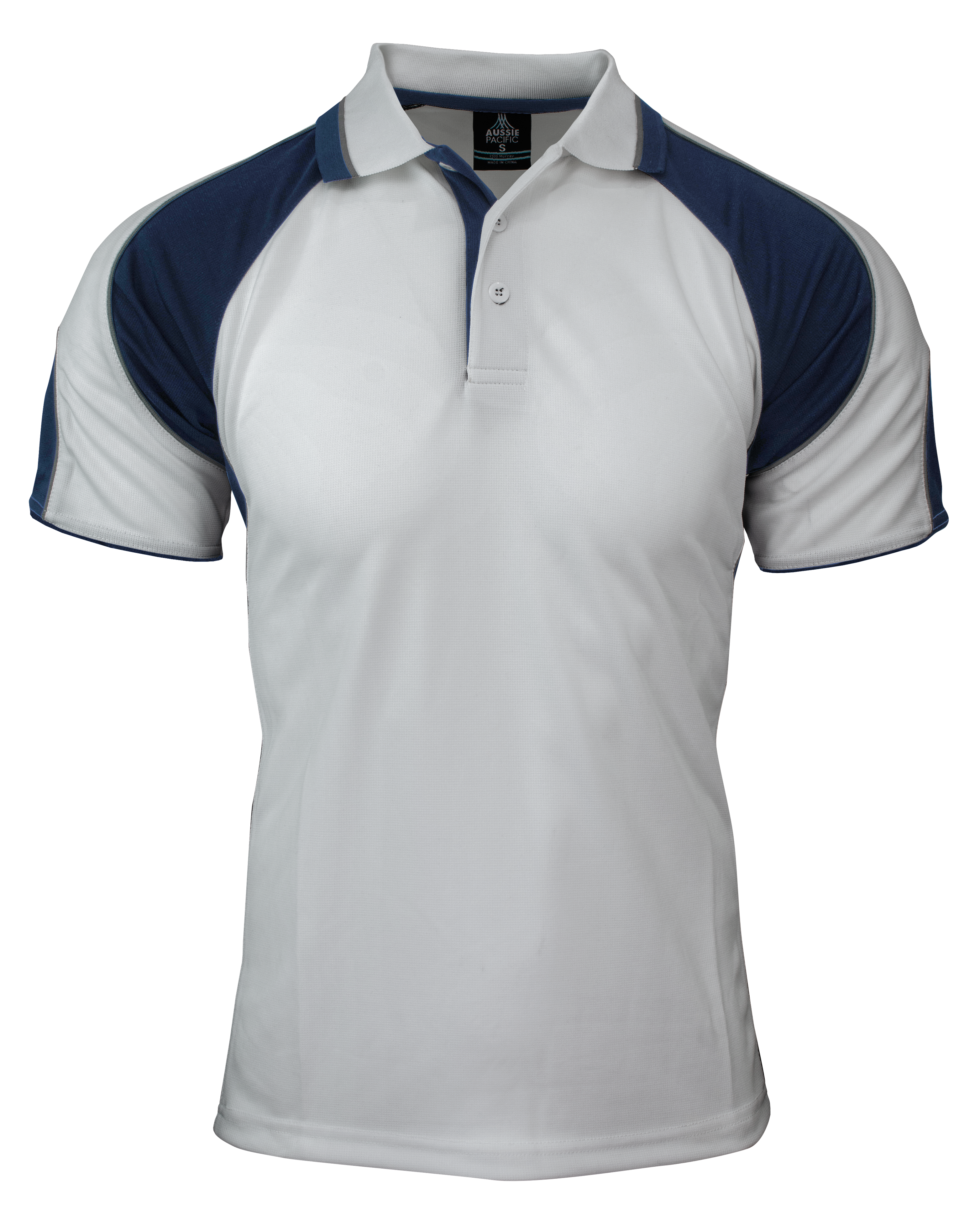 MURRAY MENS POLOS - WHITE/NAVY