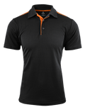 PATERSON MENS POLOS - BLACK/ORANGE