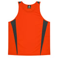 EUREKA KIDS SINGLETS - ORANGE/CHARCOAL