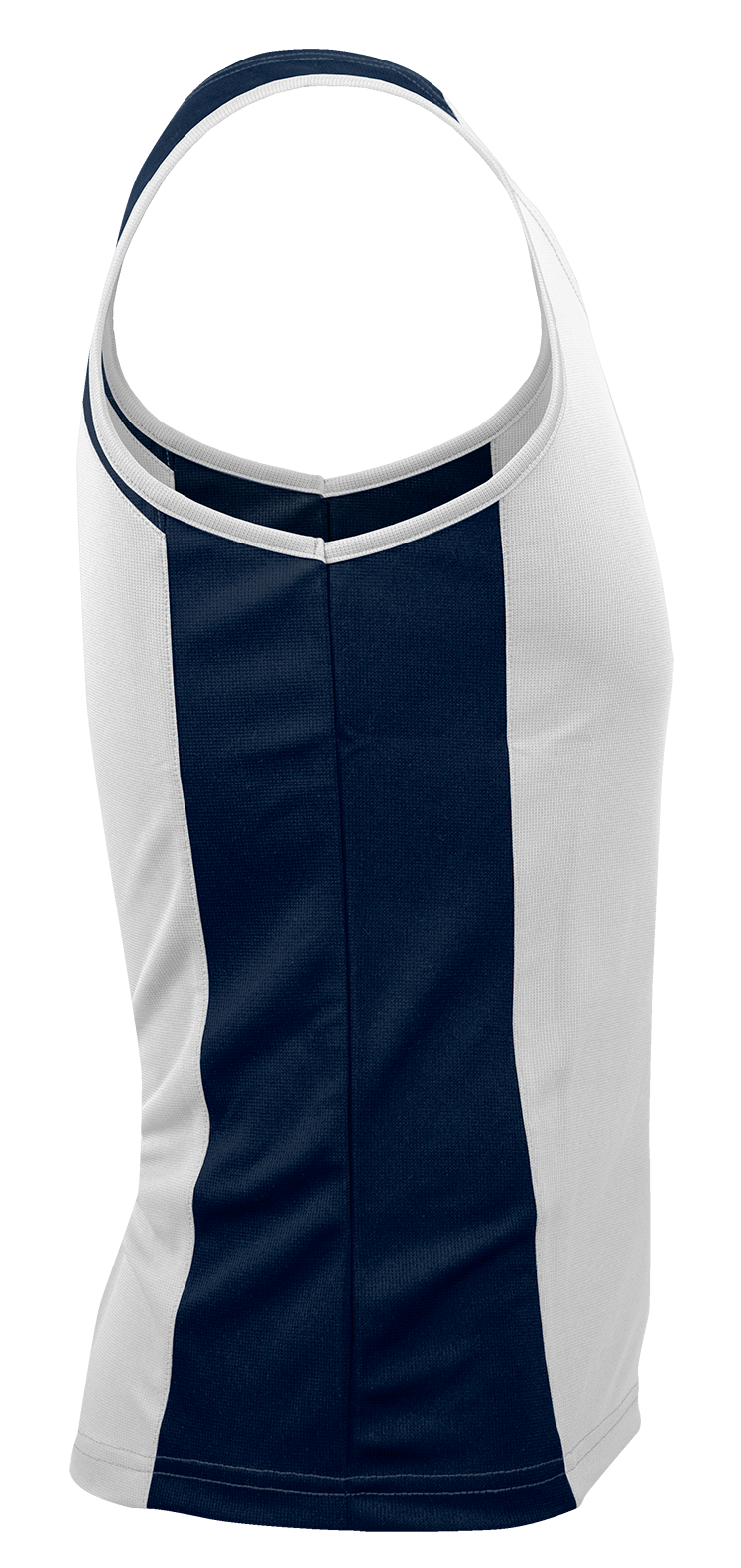 PREMIER MENS SINGLETS - WHITE/NAVY