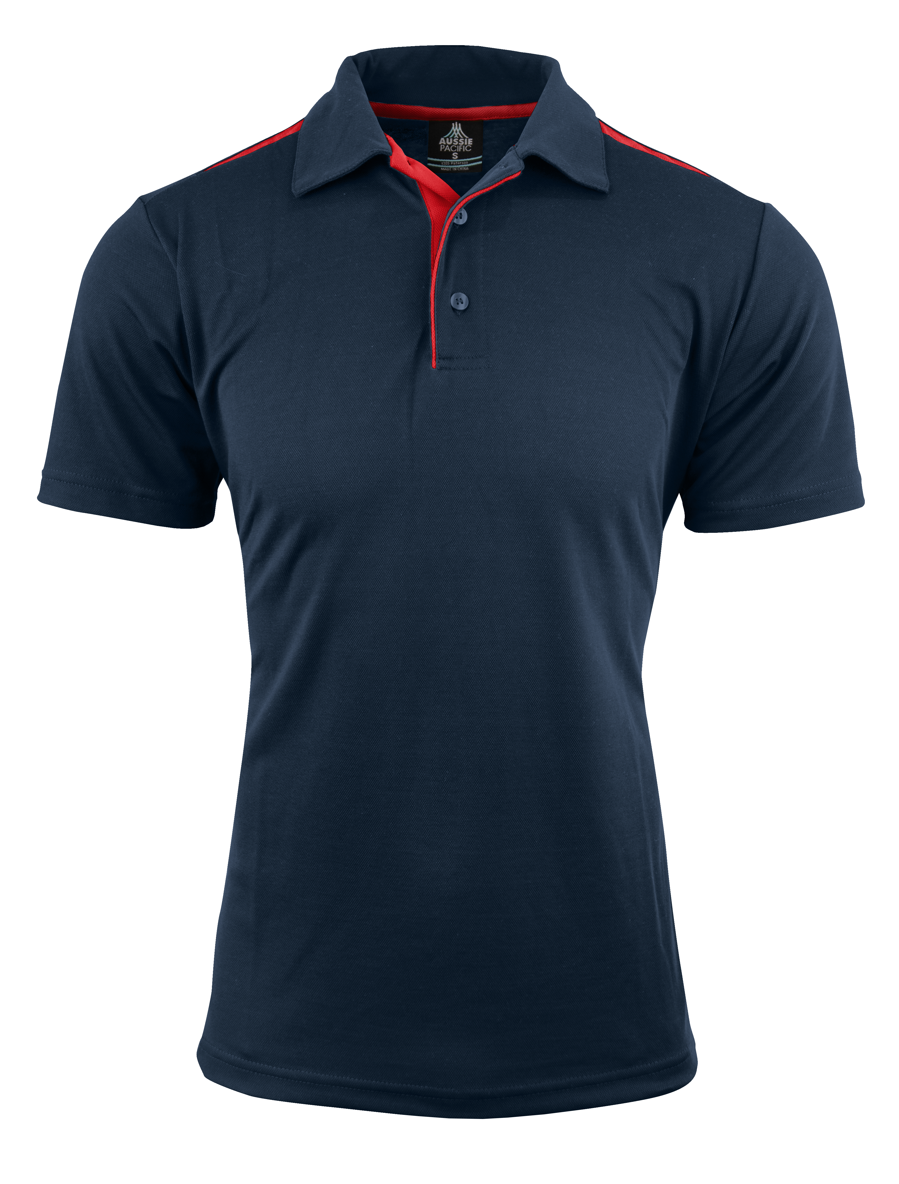 PATERSON MENS POLOS - NAVY/RED