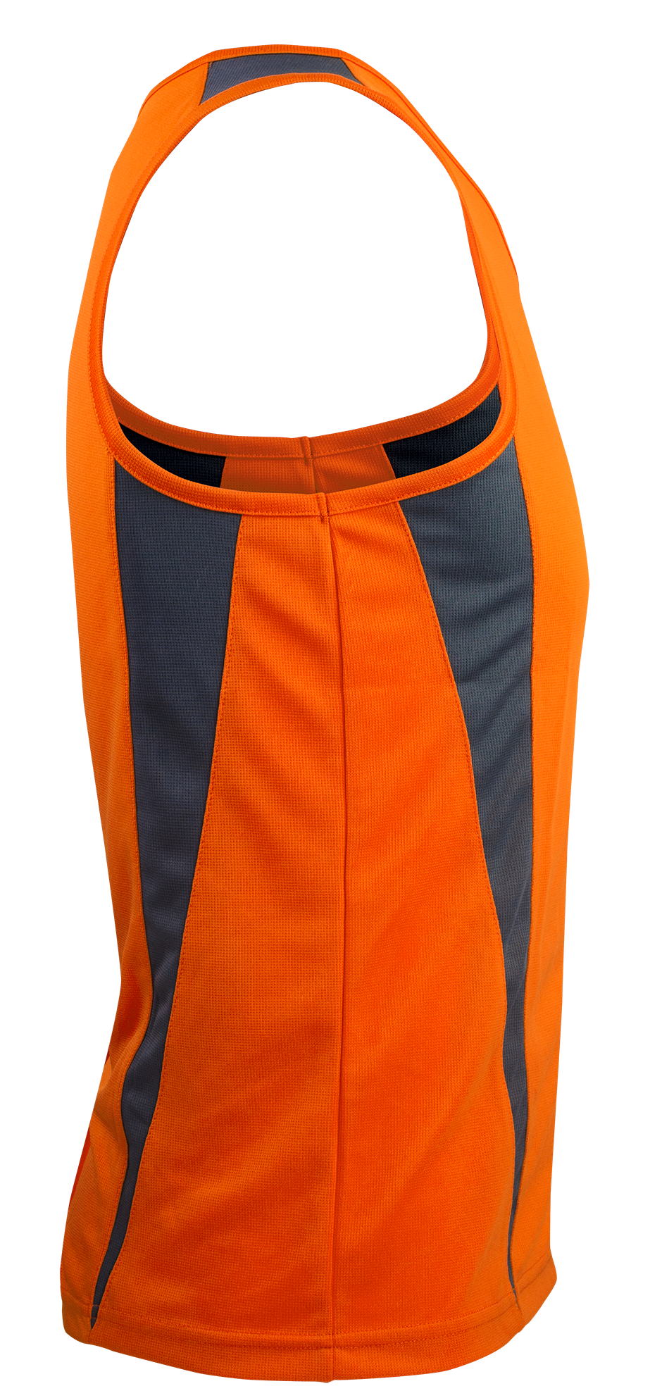 EUREKA MENS SINGLETS - ORANGE/CHARCOAL