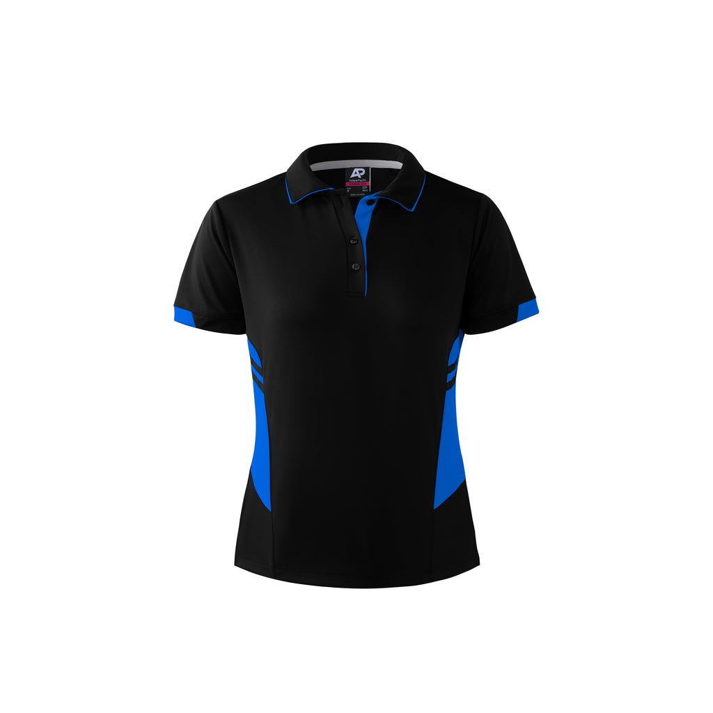TASMAN LADY POLOS - BLACK/CYAN