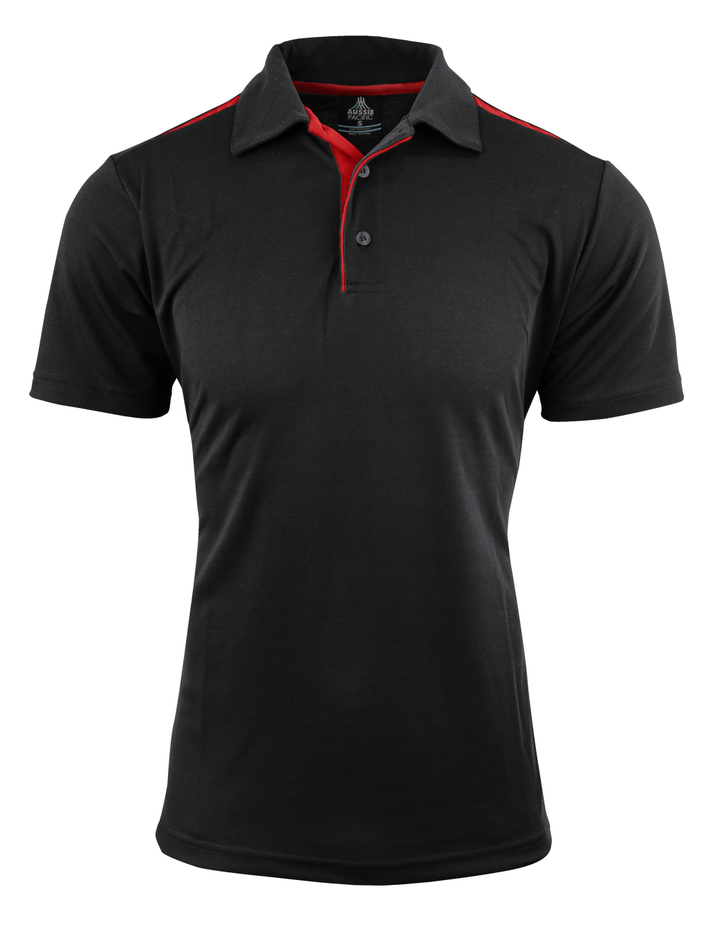PATERSON MENS POLOS - BLACK/RED