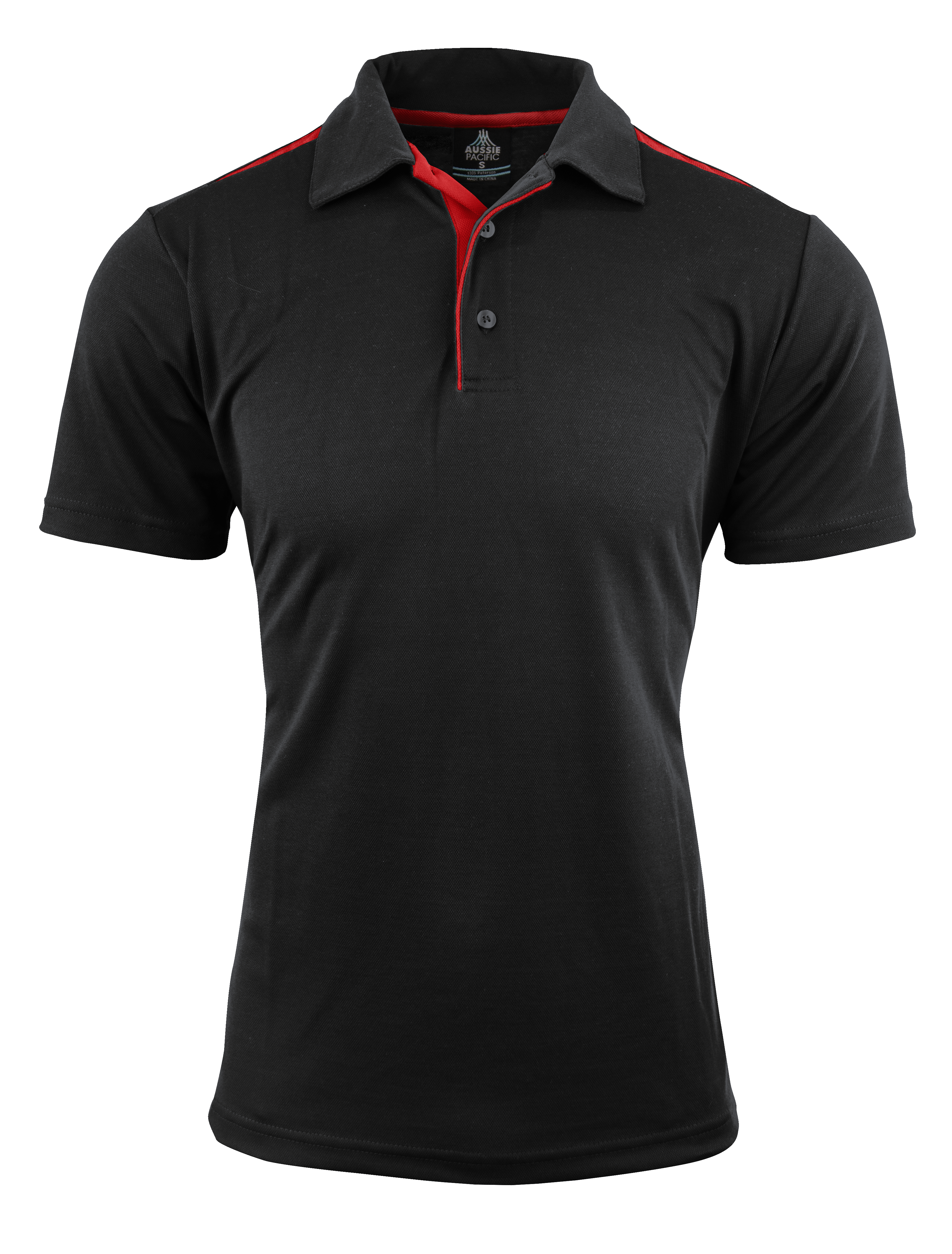 PATERSON MENS POLOS - BLACK/RED