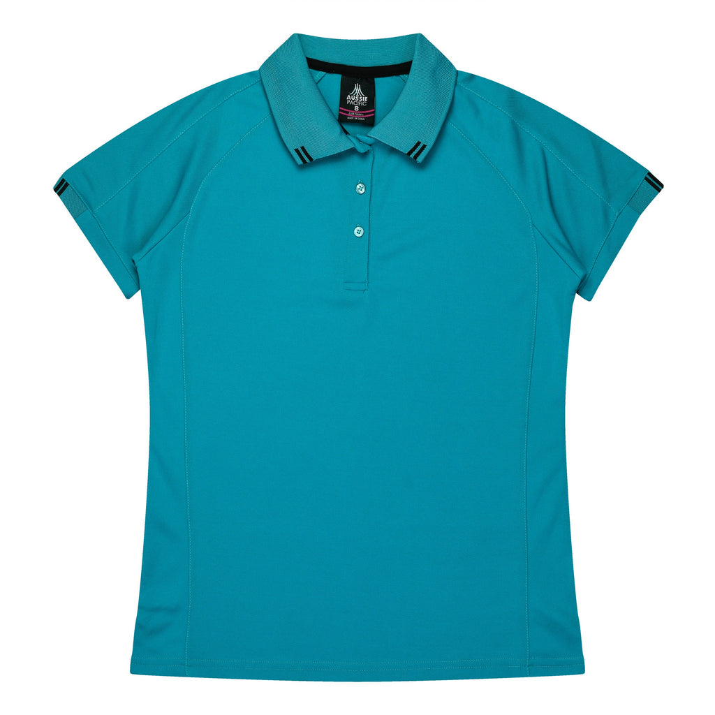 FLINDERS LADY POLOS - TEAL/BLACK