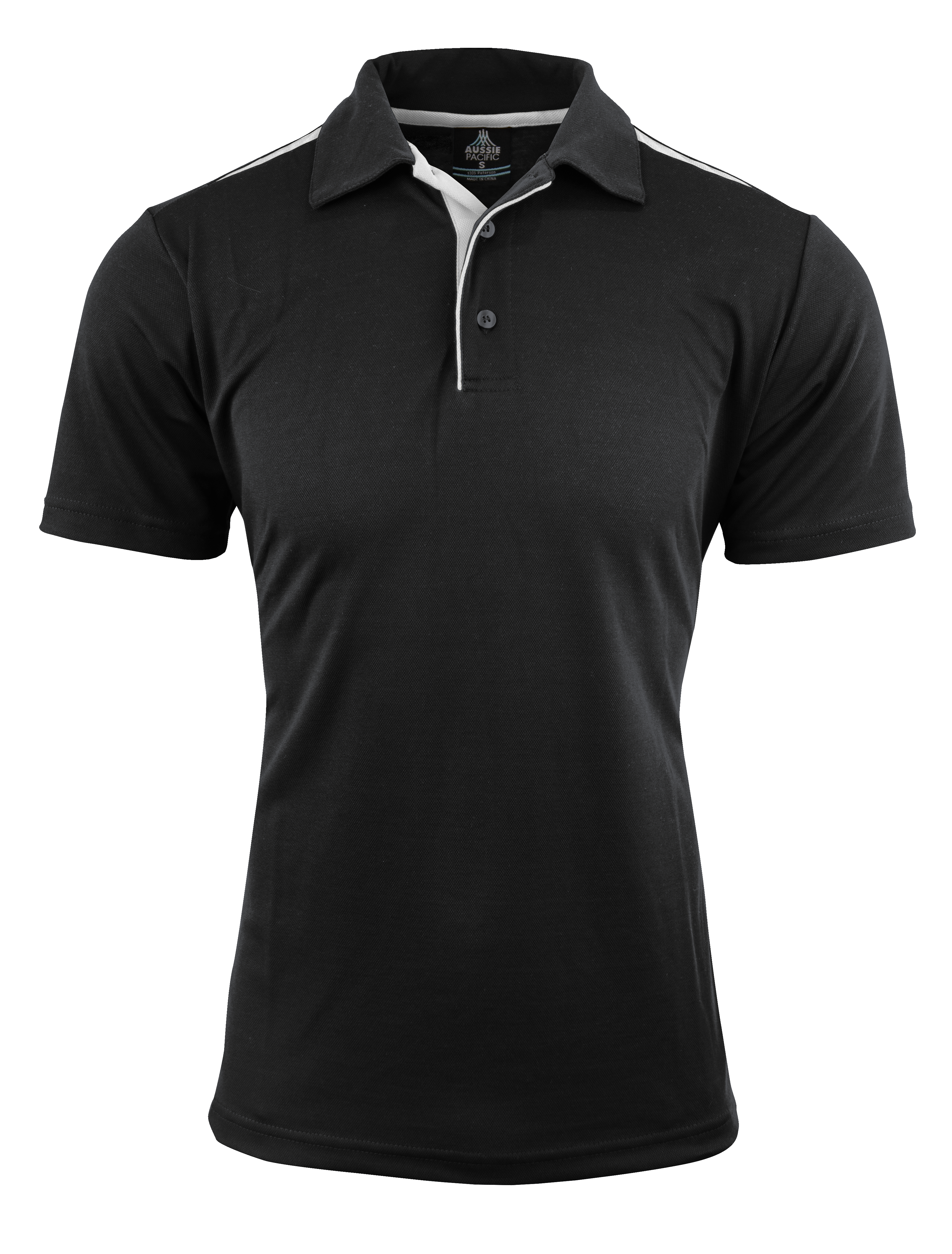 PATERSON MENS POLOS - BLACK/WHITE