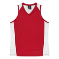 PREMIER LADY SINGLETS - RED/WHITE