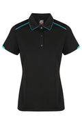 CURRUMBIN LADY POLOS - BLACK/CYAN