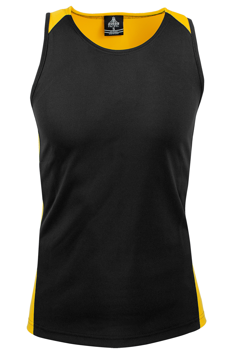 PREMIER MENS SINGLETS - BLACK/GOLD