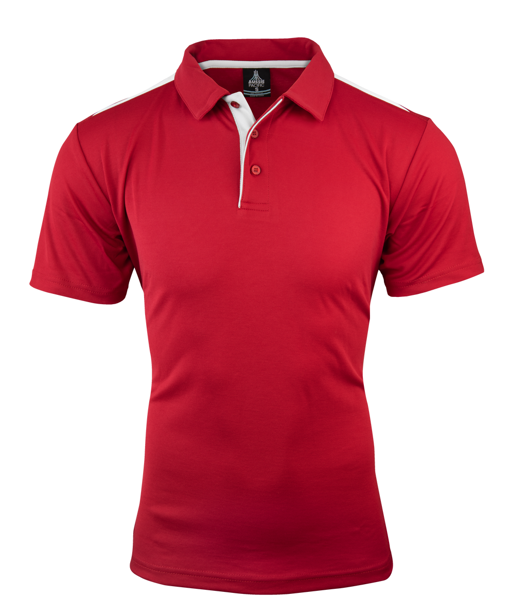 PATERSON MENS POLOS - RED/WHITE