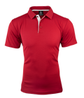PATERSON MENS POLOS - RED/WHITE