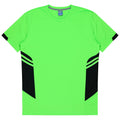 TASMAN MENS TEES - NEON GREEN/BLACK