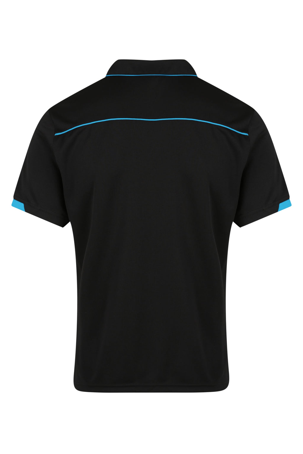 CURRUMBIN MENS POLOS - BLACK/CYAN
