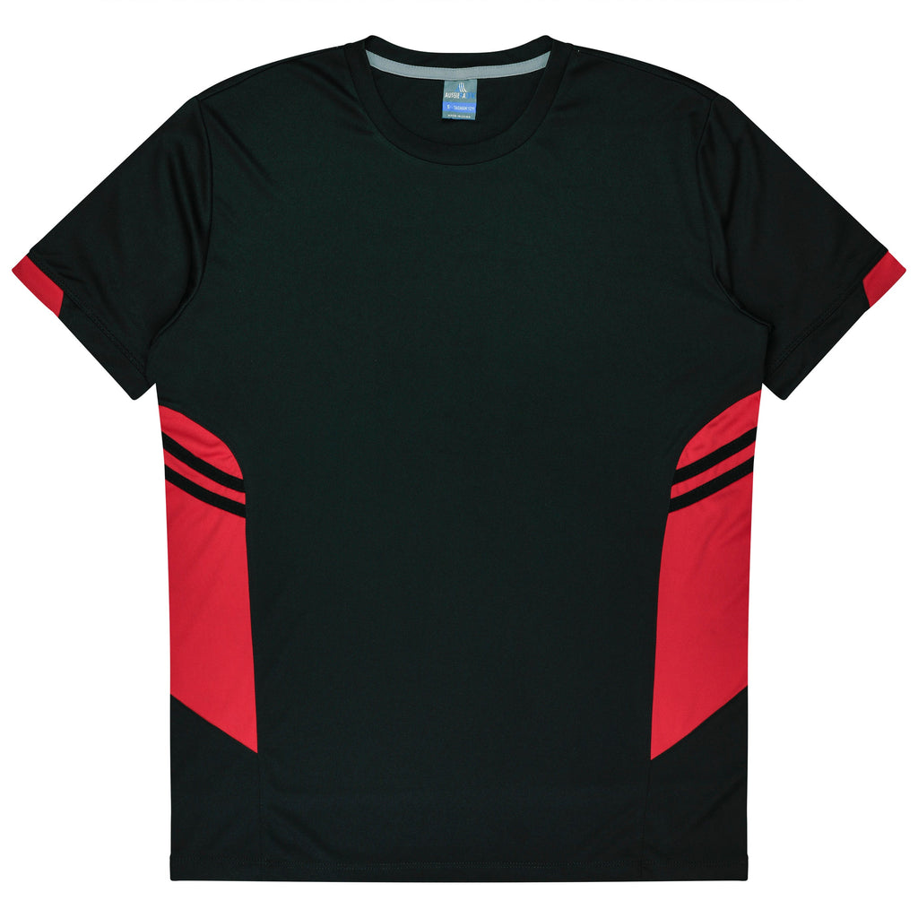 TASMAN MENS TEES - BLACK/RED