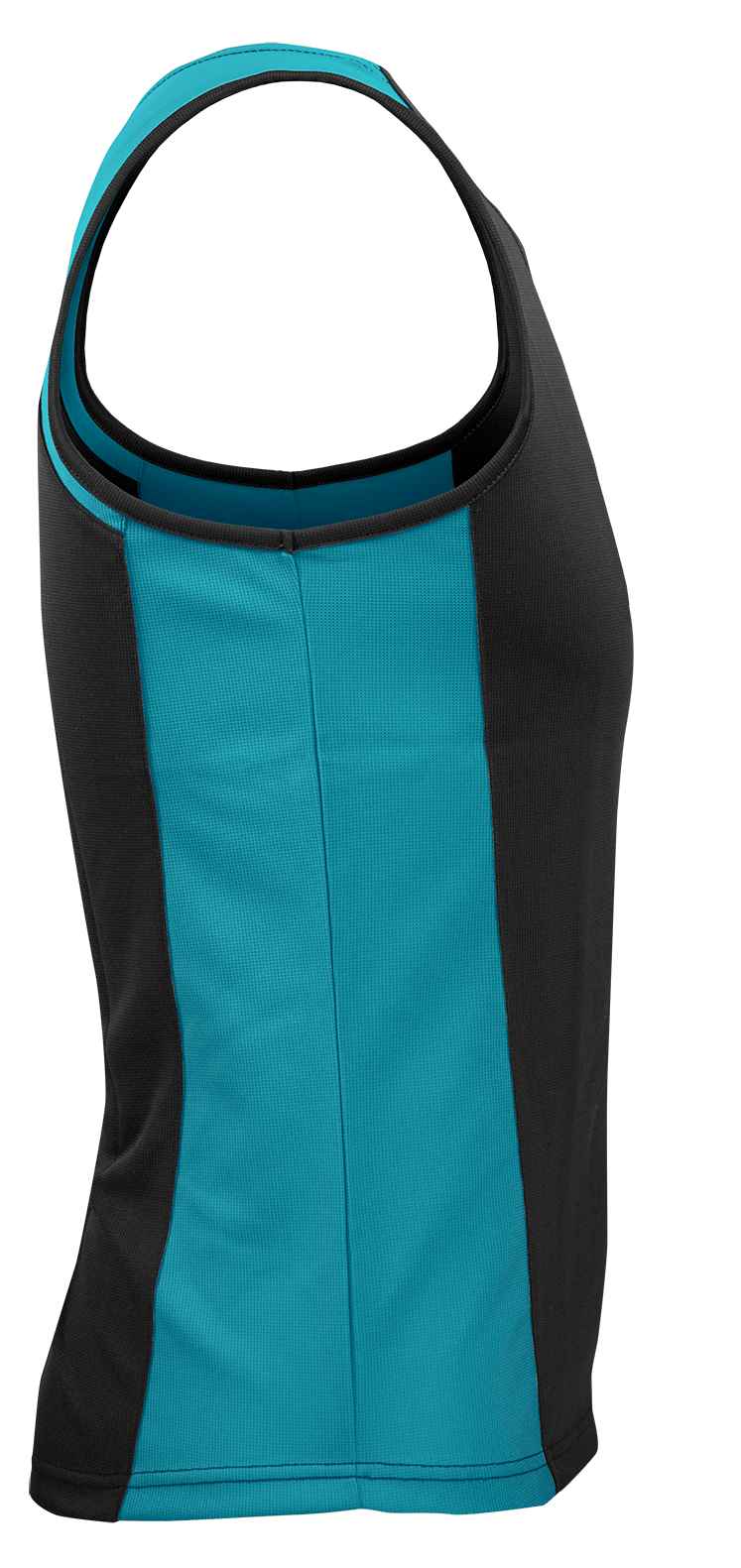 PREMIER MENS SINGLETS - BLACK/TEAL