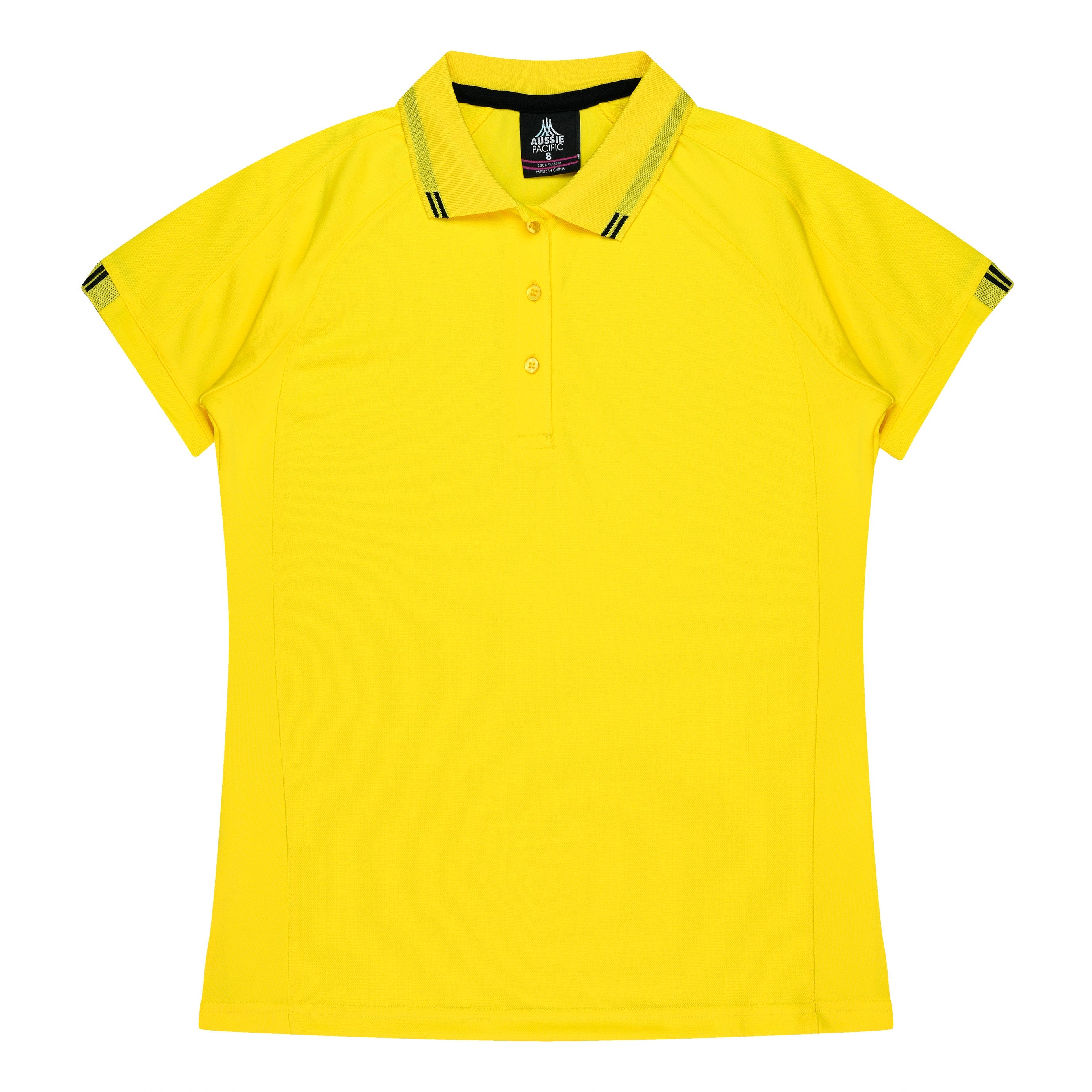 FLINDERS LADY POLOS - CANARY/BLACK