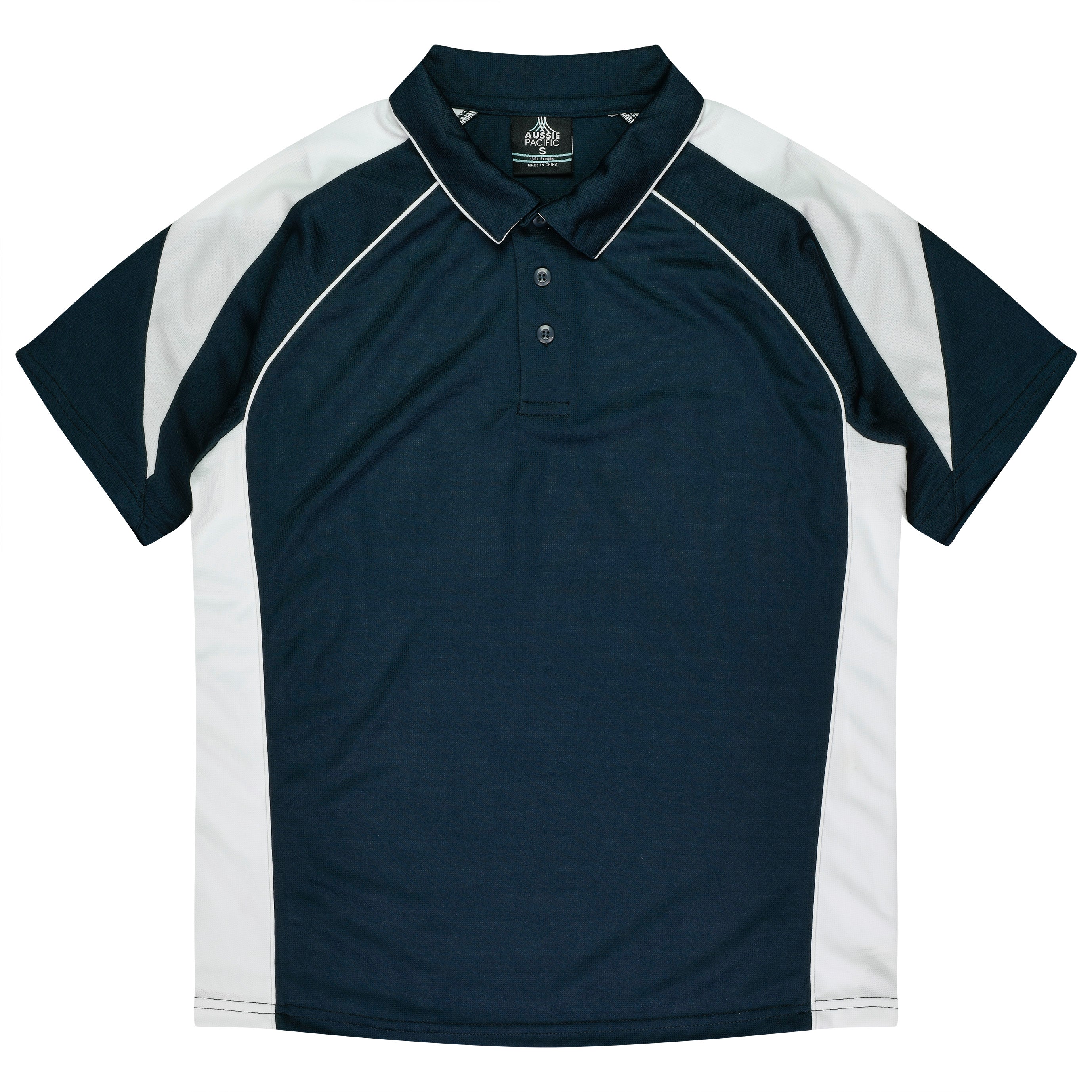 PREMIER KIDS POLOS - NAVY/WHITE