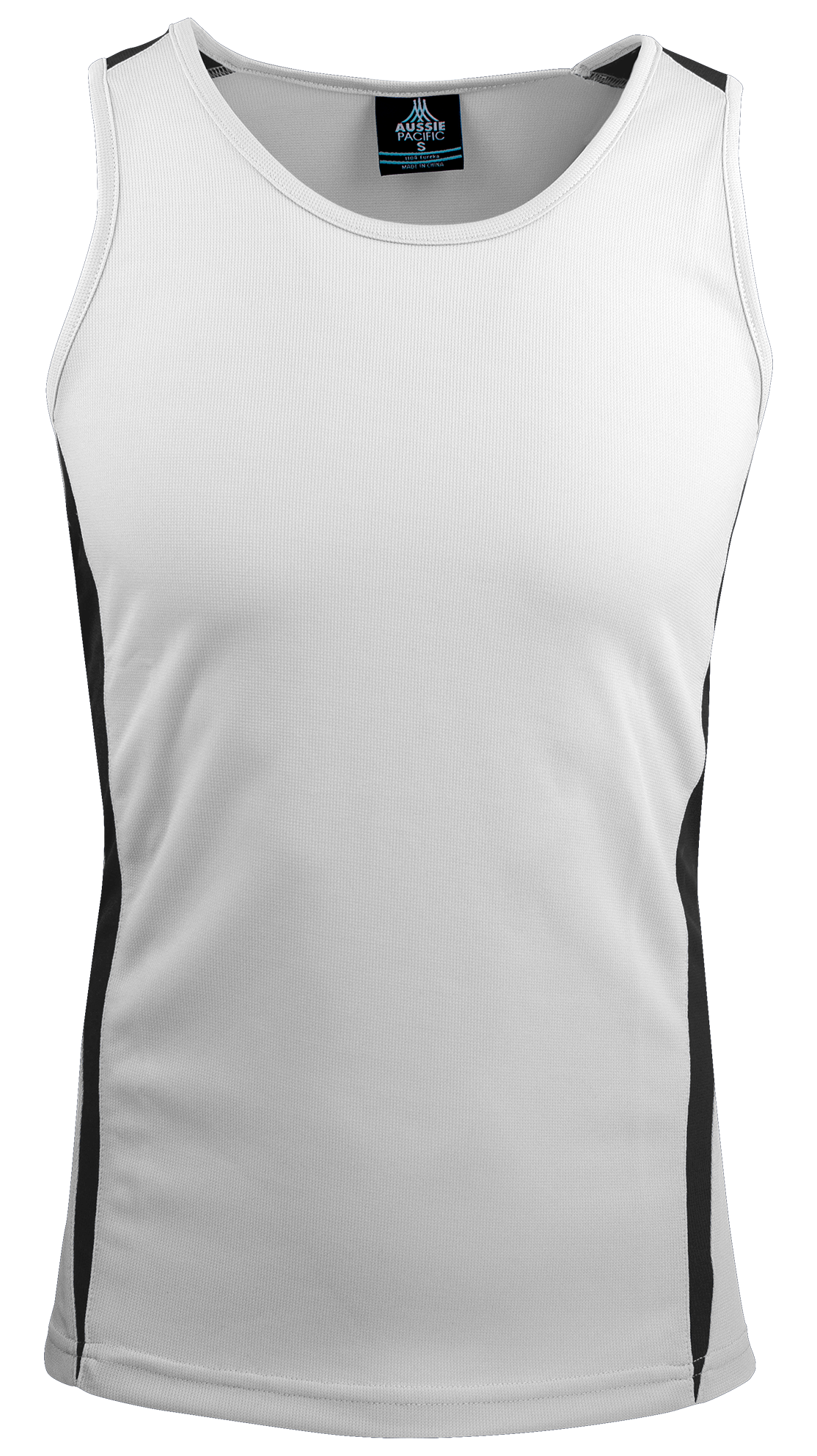 EUREKA MENS SINGLETS - WHITE/BLACK