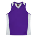 PREMIER LADY SINGLETS - PURPLE/WHITE