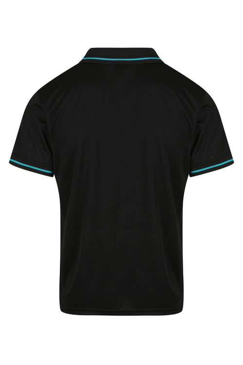 COTTESLOE MENS POLOS - BLACK/TEAL