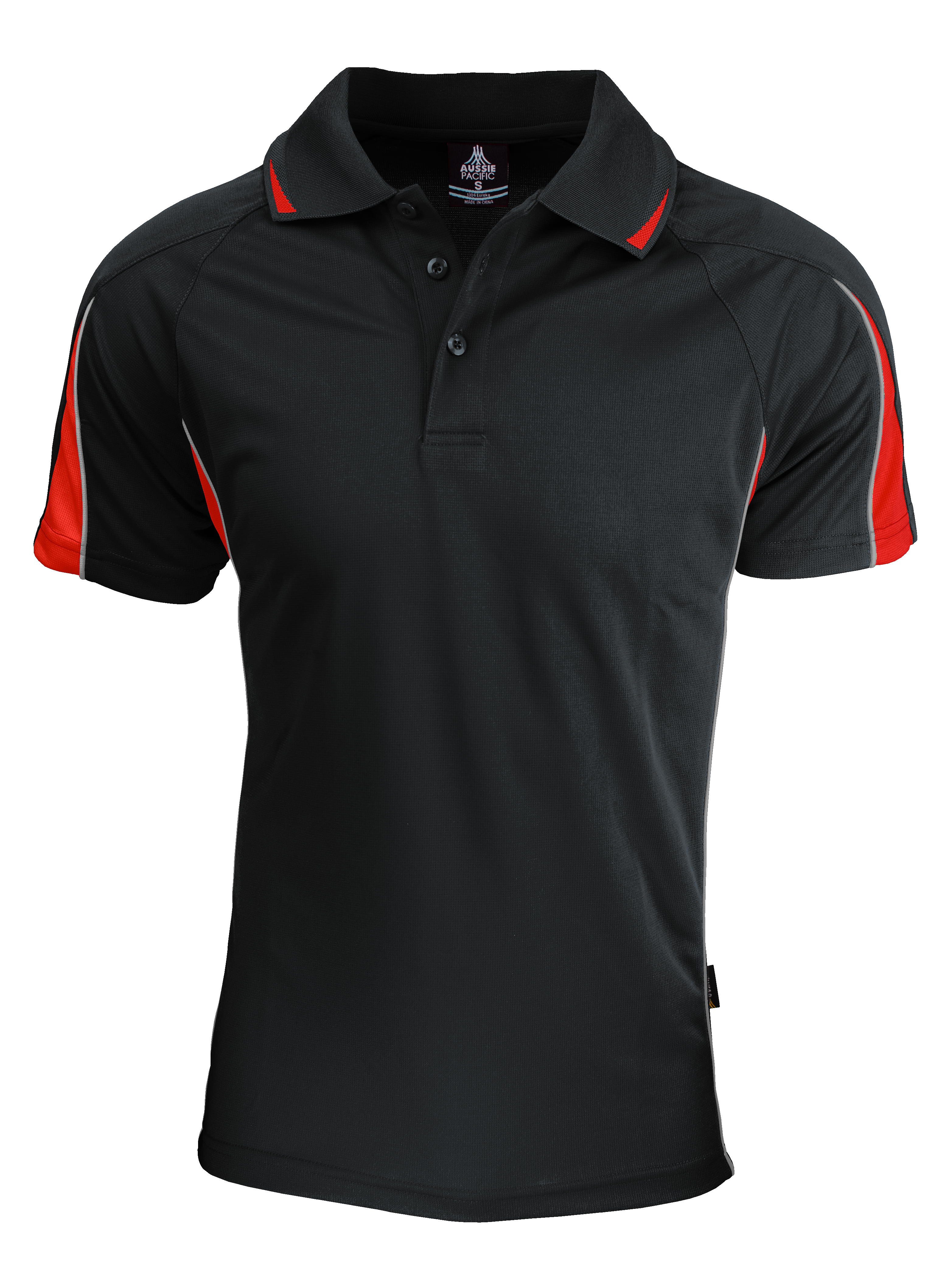 EUREKA MENS POLOS - BLACK/RED