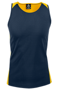 PREMIER MENS SINGLETS - NAVY/GOLD