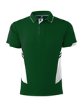 TASMAN MENS POLOS - BOTTLE/WHITE
