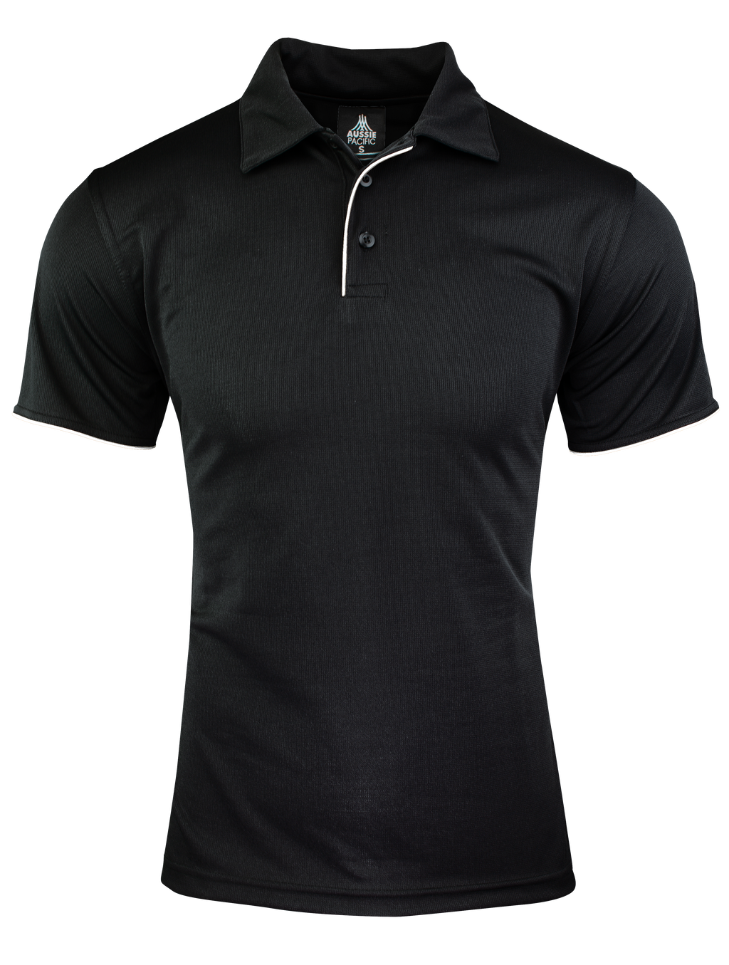 YARRA MENS POLOS - BLACK/WHITE