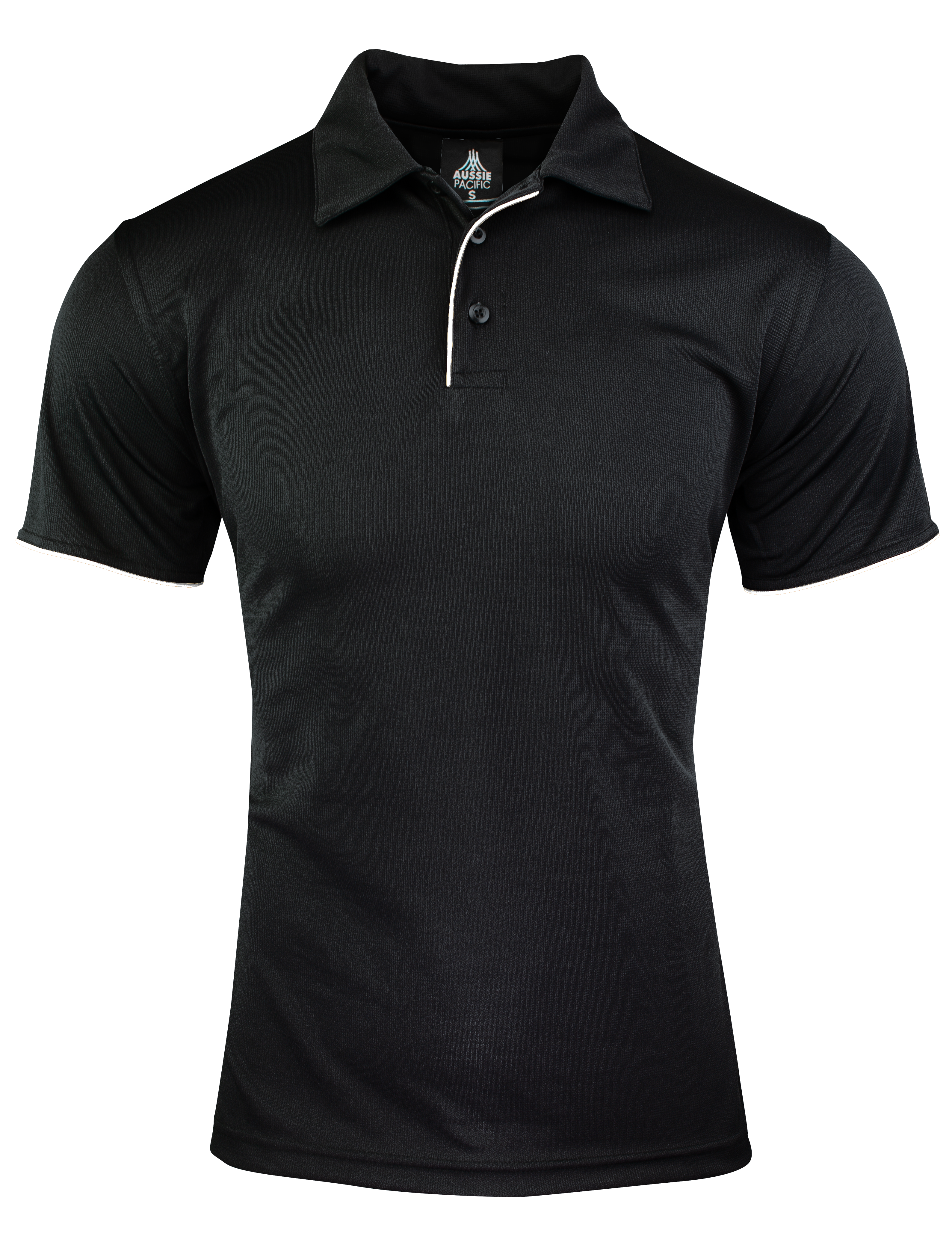 YARRA MENS POLOS - BLACK/WHITE