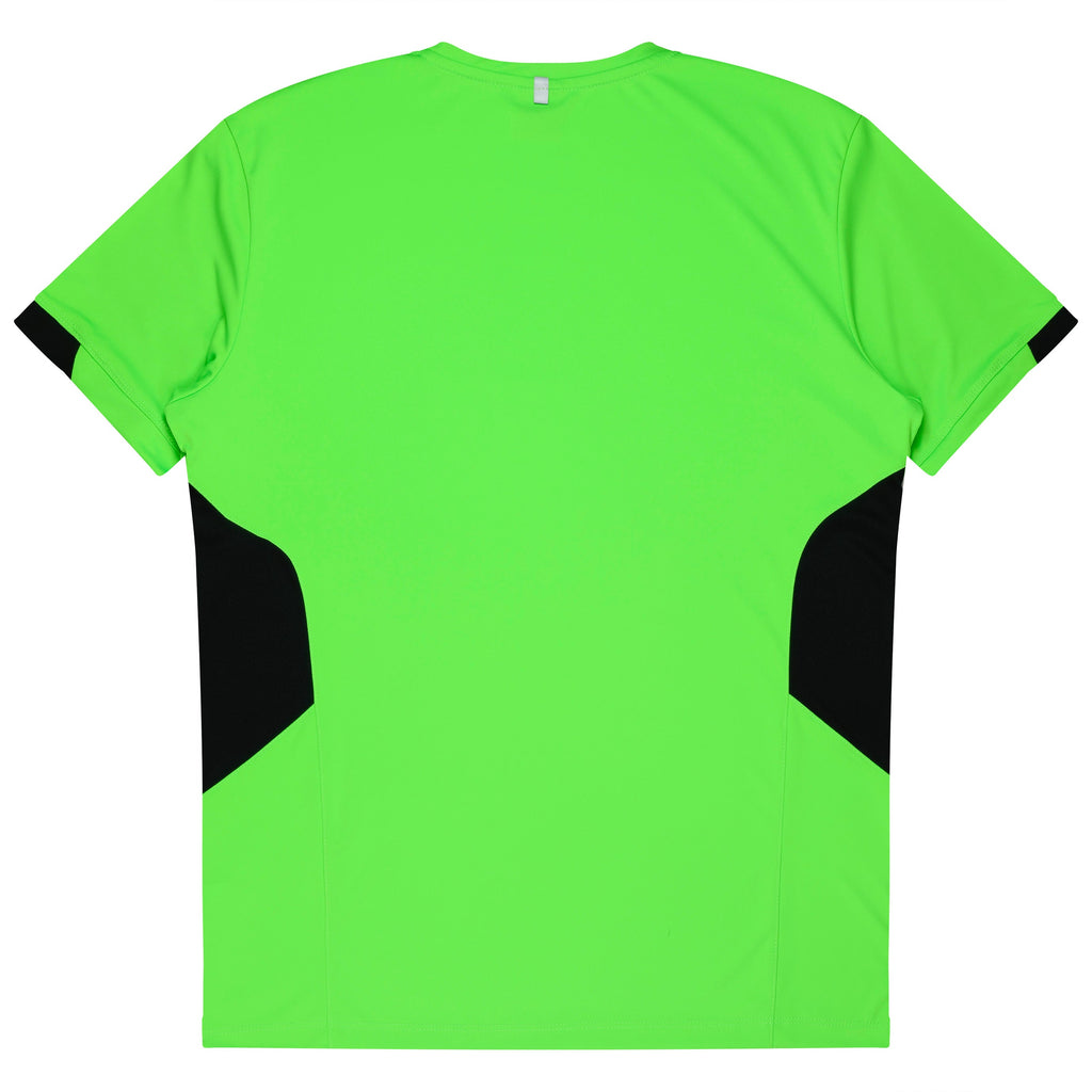 TASMAN MENS TEES - NEON GREEN/BLACK
