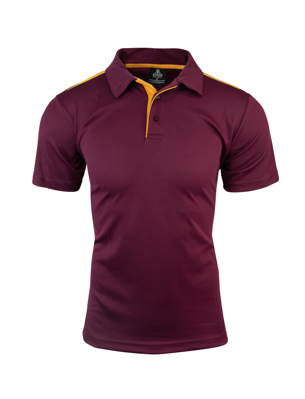 PATERSON MENS POLOS - MAROON/GOLD
