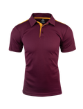 PATERSON MENS POLOS - MAROON/GOLD