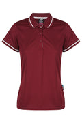 COTTESLOE LADY POLOS - MAROON/WHITE