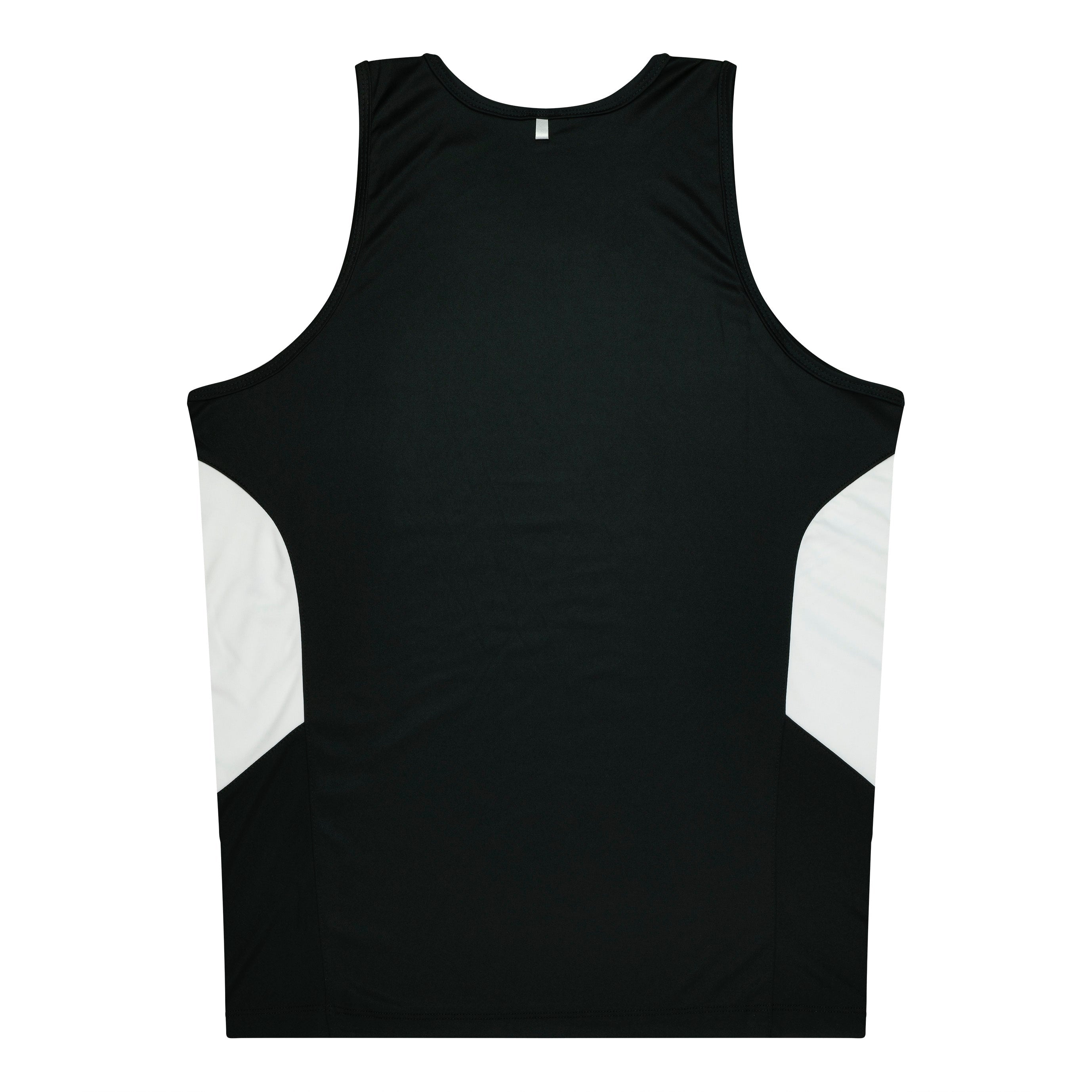 TASMAN MENS SINGLETS - BLACK/WHITE