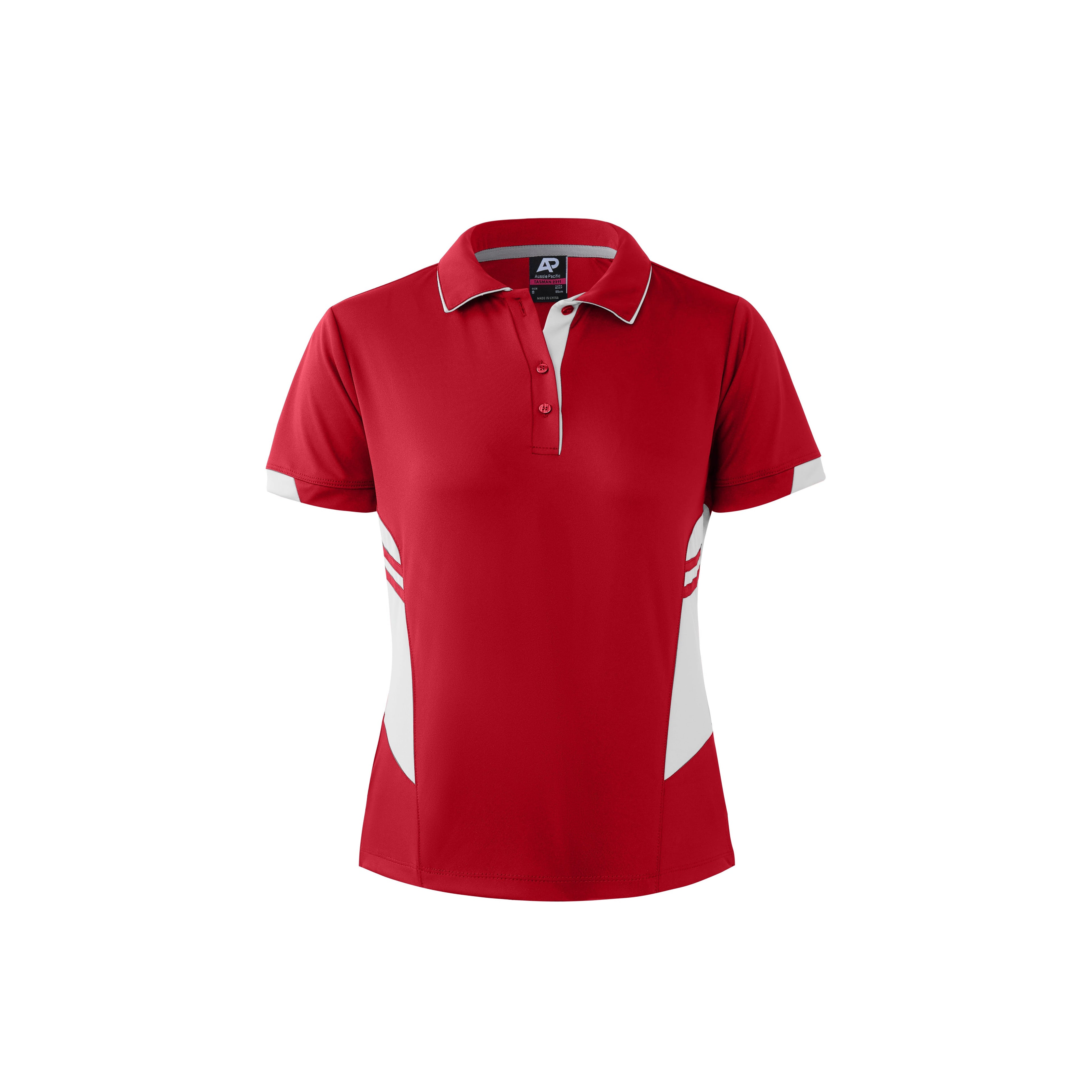 TASMAN LADY POLOS - RED/WHITE