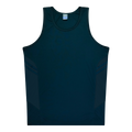 TASMAN MENS SINGLETS - NAVY