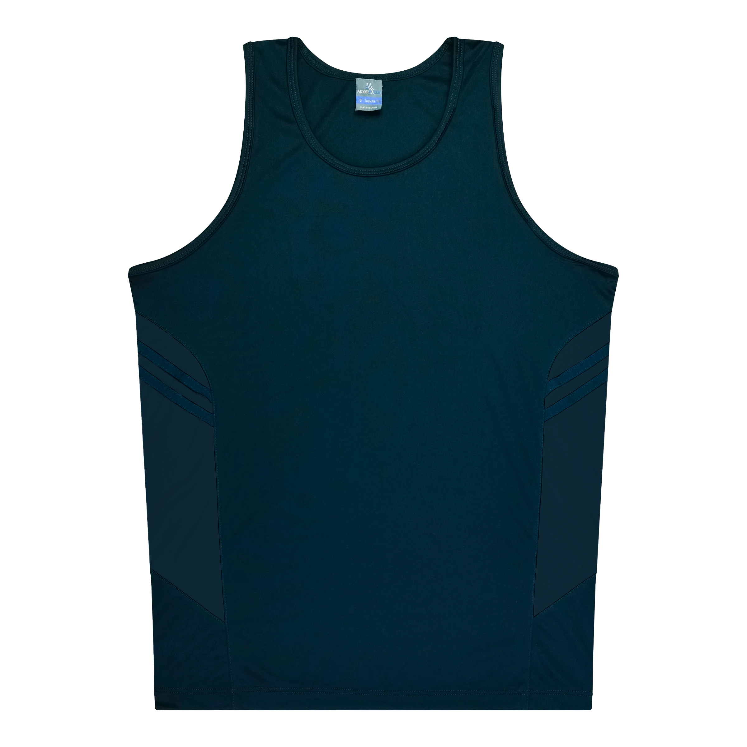 TASMAN MENS SINGLETS - NAVY