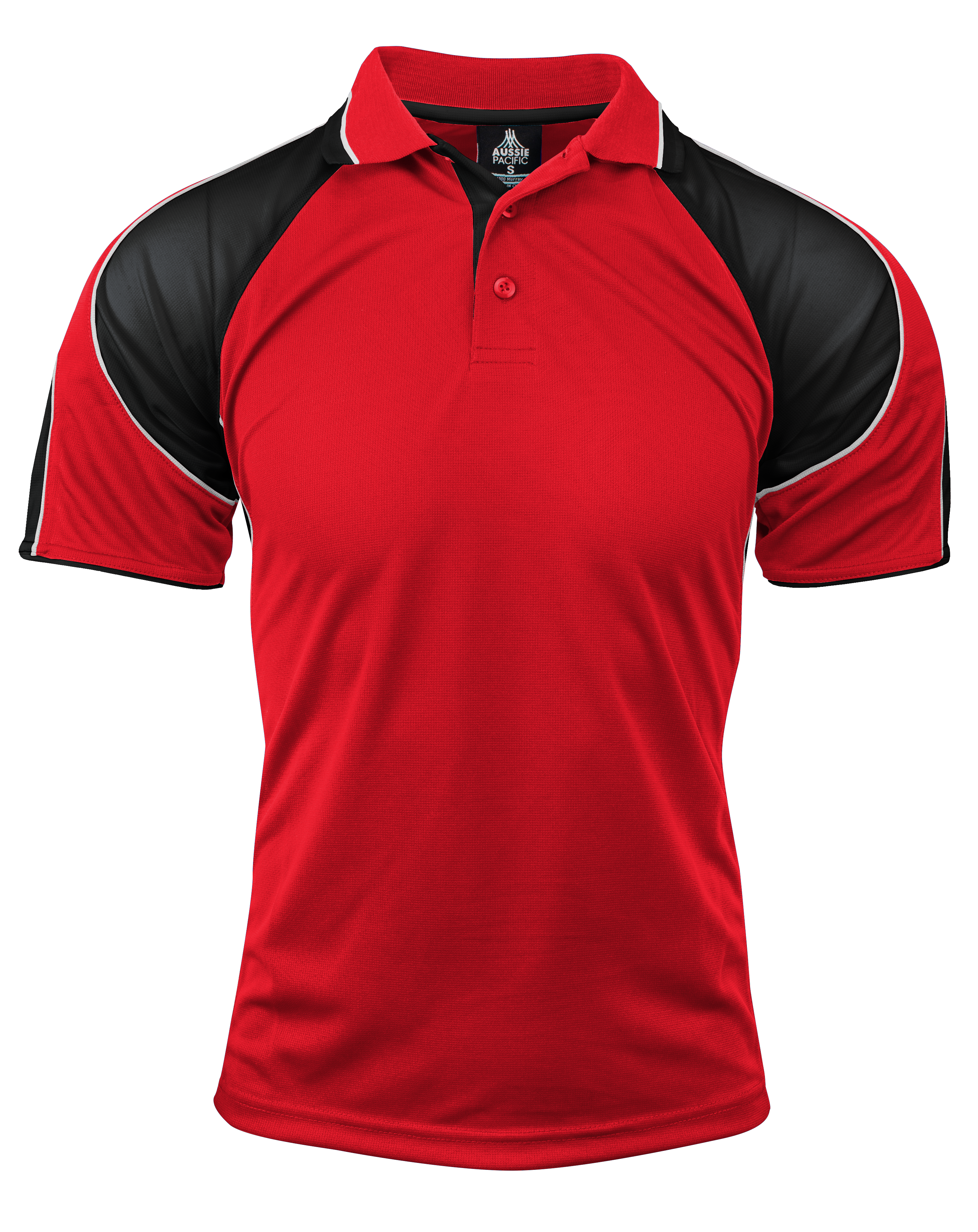 MURRAY MENS POLOS - RED/BLACK