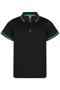 COTTESLOE KIDS POLOS - BLACK/TEAL