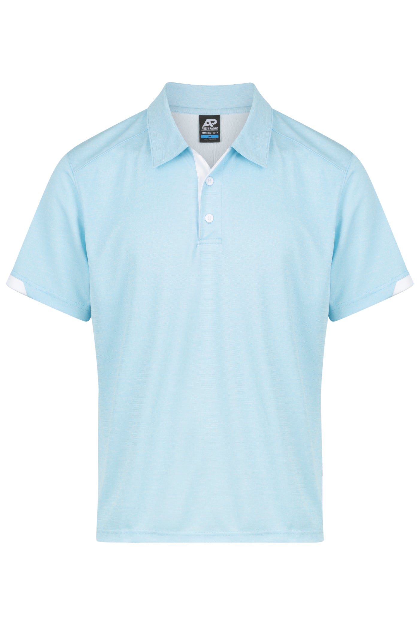 MORRIS MENS POLOS - LIGHT BLUE/WHITE