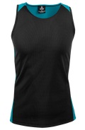 PREMIER MENS SINGLETS - BLACK/TEAL