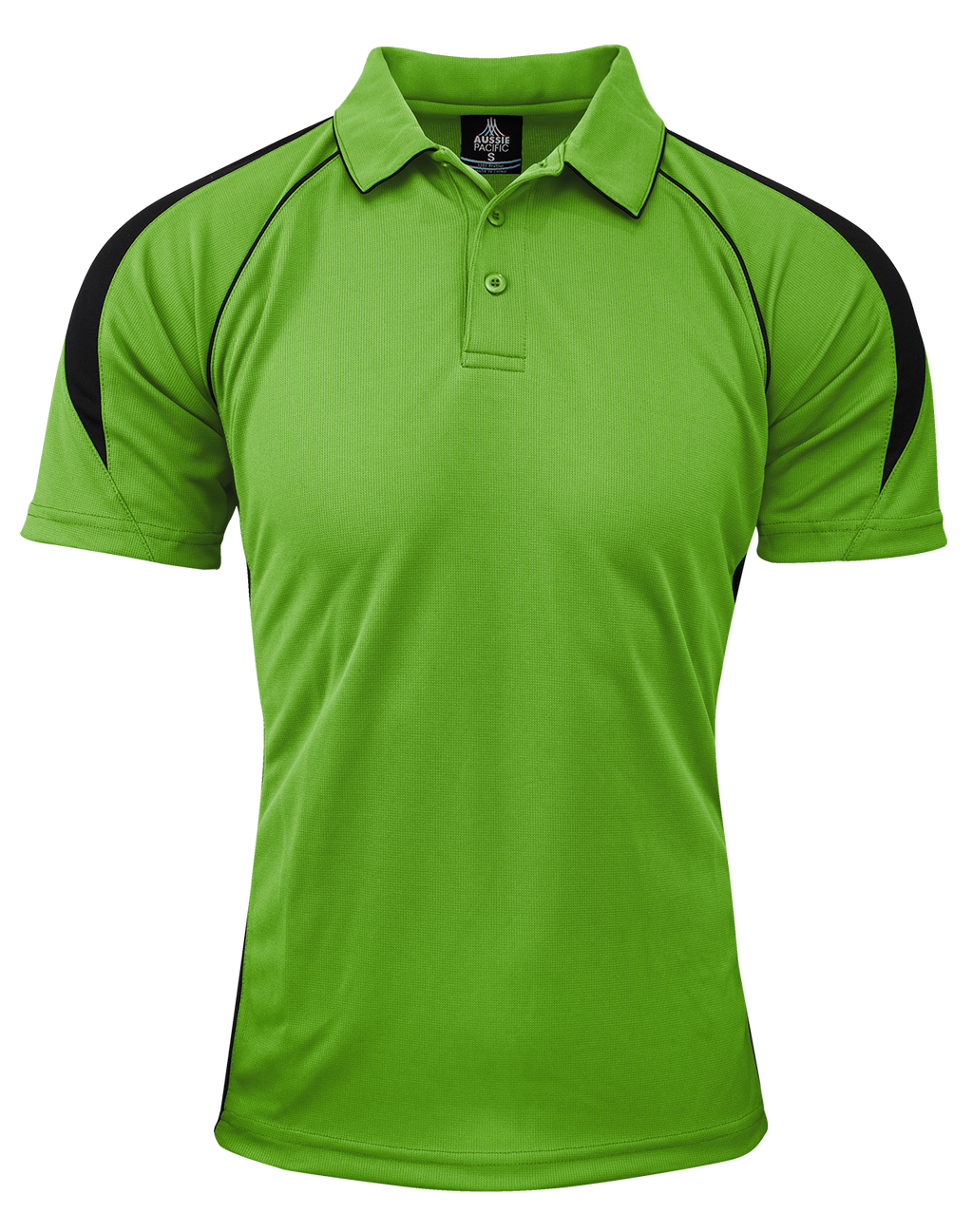 PREMIER MENS POLOS - APPLE/BLACK